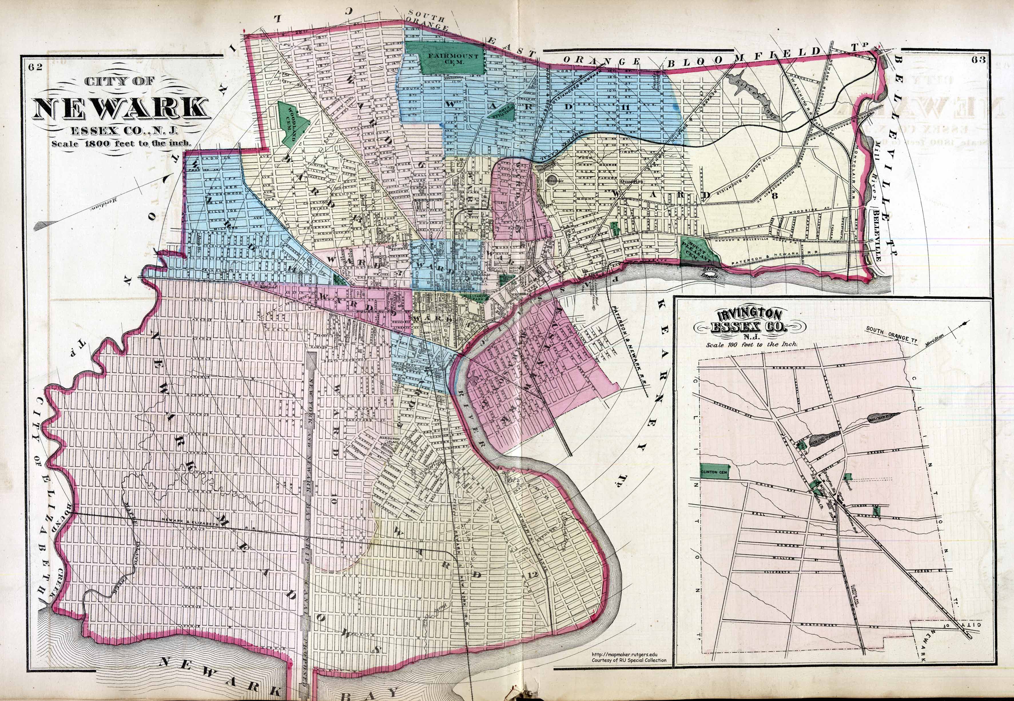 Elizabeth Nj Ward Map Maps In The Littman Library And Newark Public Library | Barbara And Leonard  Littman Architecture And Design Library